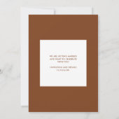 Modern Minimal Terracotta Typography Photo Wedding Save The Date (Achterkant)