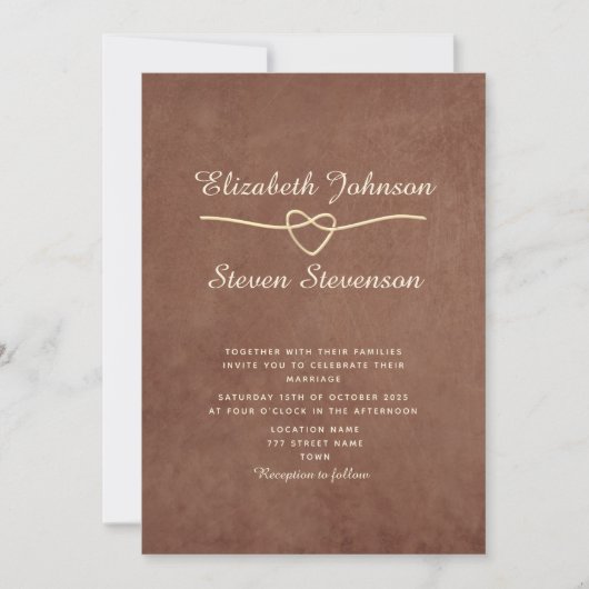 Modern Minimal Terracotta Wedding Kaart (Voorkant)
