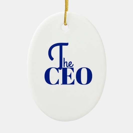 Modern Minimal The CEO Blue Keramisch Ornament (Voorkant)