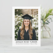 Modern Minimal Three Photo Graduation Party Kaart (Staand voorkant)