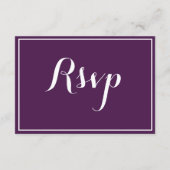 Modern Minimal Traditional Paarse Bruiloft RSVP Informatiekaartje (Achterkant)