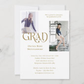 Modern Minimal Trendy Grad Photo Collage Graduate Aankondiging (Achterkant)