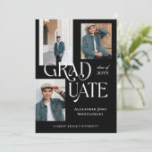 Modern Minimal Trendy Grad Photo Collage Graduate Aankondiging (Staand voorkant)