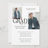Modern Minimal Trendy Grad Photo Collage Graduate Aankondiging (Achterkant)