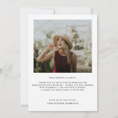 Modern Minimal Twee Foto Kalligrafie Afstuderen Bedankkaart (Achterkant)