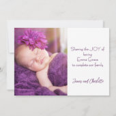 Modern Minimal Two Photo Birth Announcement Aankondiging (Achterkant)