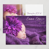 Modern Minimal Two Photo Birth Announcement Aankondiging (Voorkant / Achterkant)