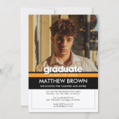 Modern Minimal Two Photo Graduation Party Kaart (Achterkant)