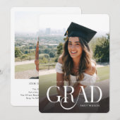 Modern Minimal Two Photo Graduation Party Kaart (Voorkant / Achterkant)