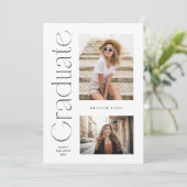 Modern Minimal Type Afstuderen 2 Foto Afstuderen Kaart (Staand voorkant)