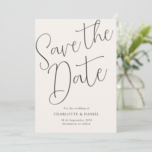Modern, Minimal, Typografie - Save the Date Karte Kaart (Staand voorkant)