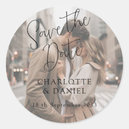 Modern, Minimal, Typography, 1 Photo Ronde Sticker