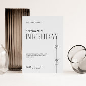 Modern Minimal typography Birthday Invitation Kaart