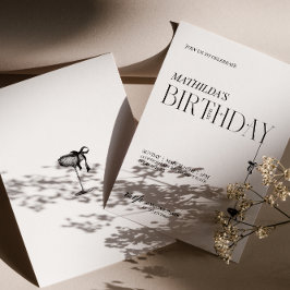 Modern Minimal typography Birthday Invitation Kaart