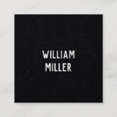 Modern Minimal Typography Black Paper Square Vierkante Visitekaartje (Voorkant)