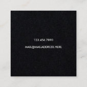 Modern Minimal Typography Black Paper Square Vierkante Visitekaartje (Achterkant)