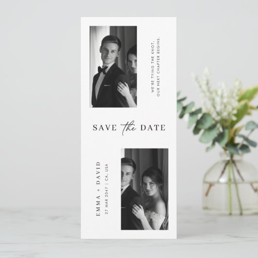 Modern Minimal Typography Bookmark Photo Wedding Save The Date (Staand voorkant)