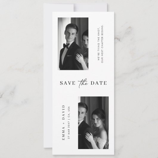 Modern Minimal Typography Bookmark Photo Wedding Save The Date (Voorkant)