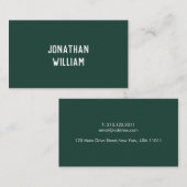 Modern Minimal Typography Emerald Groenboek Visitekaartje (Voorkant / Achterkant)