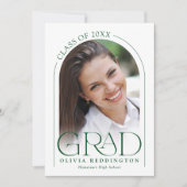 Modern Minimal Typography Green 2 Photo Arch Afstu Aankondiging (Voorkant)