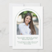 Modern Minimal Typography Green 2 Photo Arch Afstu Aankondiging (Achterkant)