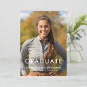 Modern Minimal Typography Photo Graduation Aankondiging (Staand voorkant)