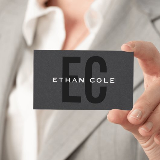 Modern Minimal Typography professional QR code Visitekaartje