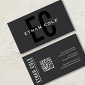 Modern Minimal Typography professional QR code Visitekaartje