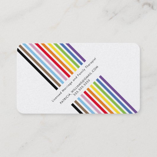 MODERN MINIMAL unique stripe rainbow pride LGBTQ Visitekaartje (Achterkant)