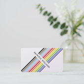 MODERN MINIMAL unique stripe rainbow pride LGBTQ Visitekaartje (Staand voorkant)