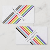 MODERN MINIMAL unique stripe rainbow pride LGBTQ Visitekaartje (Voorkant / Achterkant)