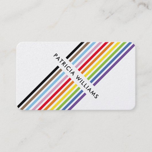 MODERN MINIMAL unique stripe rainbow pride LGBTQ Visitekaartje (Voorkant)
