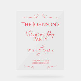 Modern Minimal Valentijnsdag Party Welkom Acryl Bord