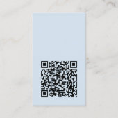 Modern Minimal Vertical Logo QR Code Soft Blue Visitekaartje (Achterkant)