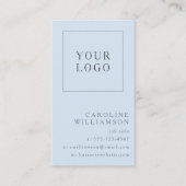 Modern Minimal Vertical Logo QR Code Soft Blue Visitekaartje (Voorkant)