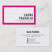 MODERN MINIMAL vet, felroze zwart Visitekaartje (Voorkant / Achterkant)