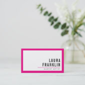 MODERN MINIMAL vet, felroze zwart Visitekaartje (Staand voorkant)