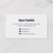 MODERN MINIMAL vet, felroze zwart Visitekaartje (Achterkant)