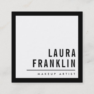 MODERN MINIMAL vette naam eenvoudig effen zwart Vierkante Visitekaartje