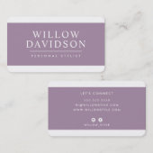 MODERN MINIMAL vette naam mauve paarse zwart Visitekaartje (Voorkant / Achterkant)