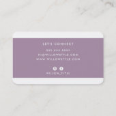 MODERN MINIMAL vette naam mauve paarse zwart Visitekaartje (Achterkant)