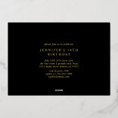 Modern Minimal Vijftig 50ste foto Verjaardagsfeest Folie Uitnodiging (Achterkant)