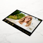 Modern Minimal Vijftig 50ste foto Verjaardagsfeest Folie Uitnodiging (Gedraaid)