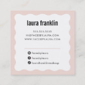 MODERN MINIMAL WAVE eenvoudig chic blush roze Vierkante Visitekaartje (Achterkant)
