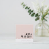 MODERN MINIMAL WAVE eenvoudig chic blush roze Vierkante Visitekaartje (Staand voorkant)