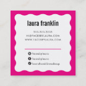 MODERN MINIMAL WAVE eenvoudige chique fuschia roze Vierkante Visitekaartje (Achterkant)