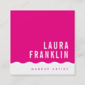 MODERN MINIMAL WAVE eenvoudige chique fuschia roze Vierkante Visitekaartje (Voorkant)