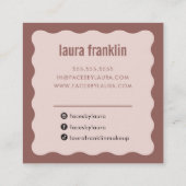 MODERN MINIMAL WAVE eenvoudige chique klei blush r Vierkante Visitekaartje (Achterkant)