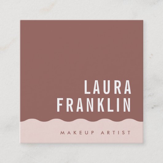 MODERN MINIMAL WAVE eenvoudige chique klei blush r Vierkante Visitekaartje (Voorkant)