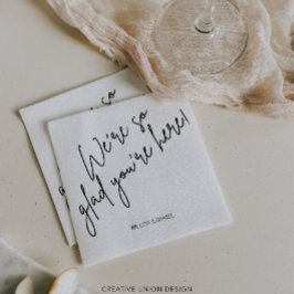 Modern Minimal We zijn zo blij dat je hier trouwt Servet